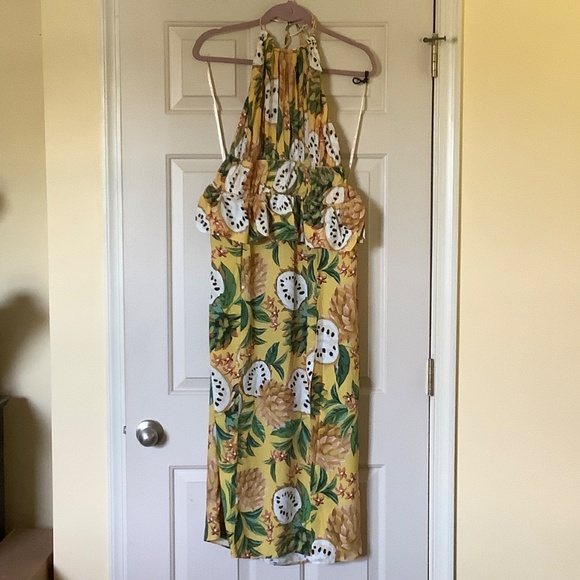 FARM RIO Biriba Sleeveless Midi Dress Yellow SZ XL - Picture 4 of 16